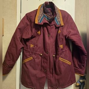 90s Current Seen Vintage Womens Jacket Medium Plum Full Zip Pockets Size LG